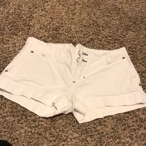 White denim shorts